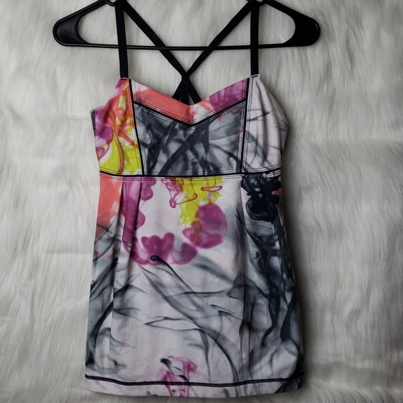 lululemon athletica Tops - Lululemon Athletica Criss Cross Multicolor Tank